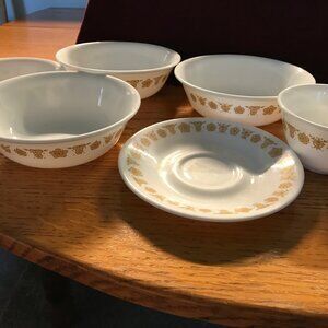 Bundle Vintage Corelle bowls Butterfly Gold 6 pieces